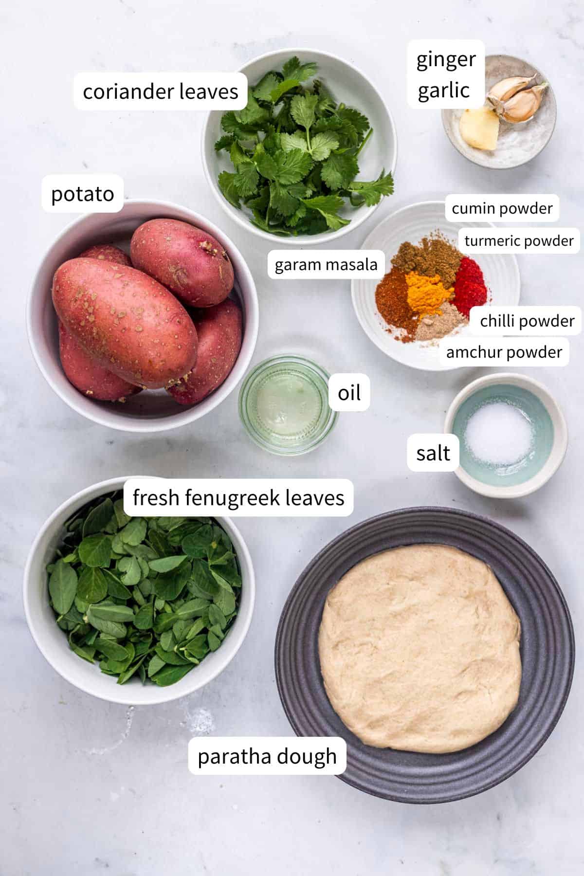 ingredients for aloo methi paratha
