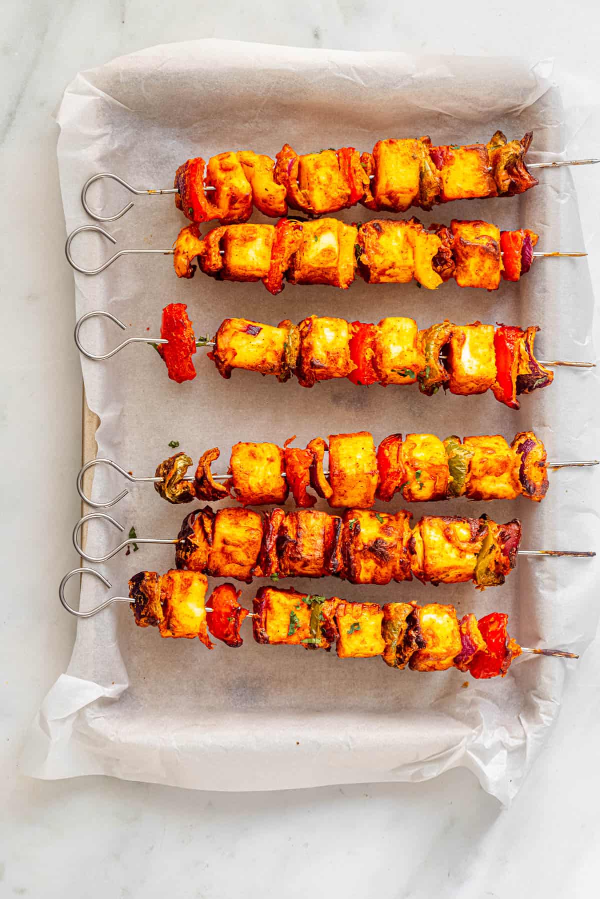 oven baked paneer tikka kebabs