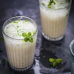 masala chaas garnished with mint