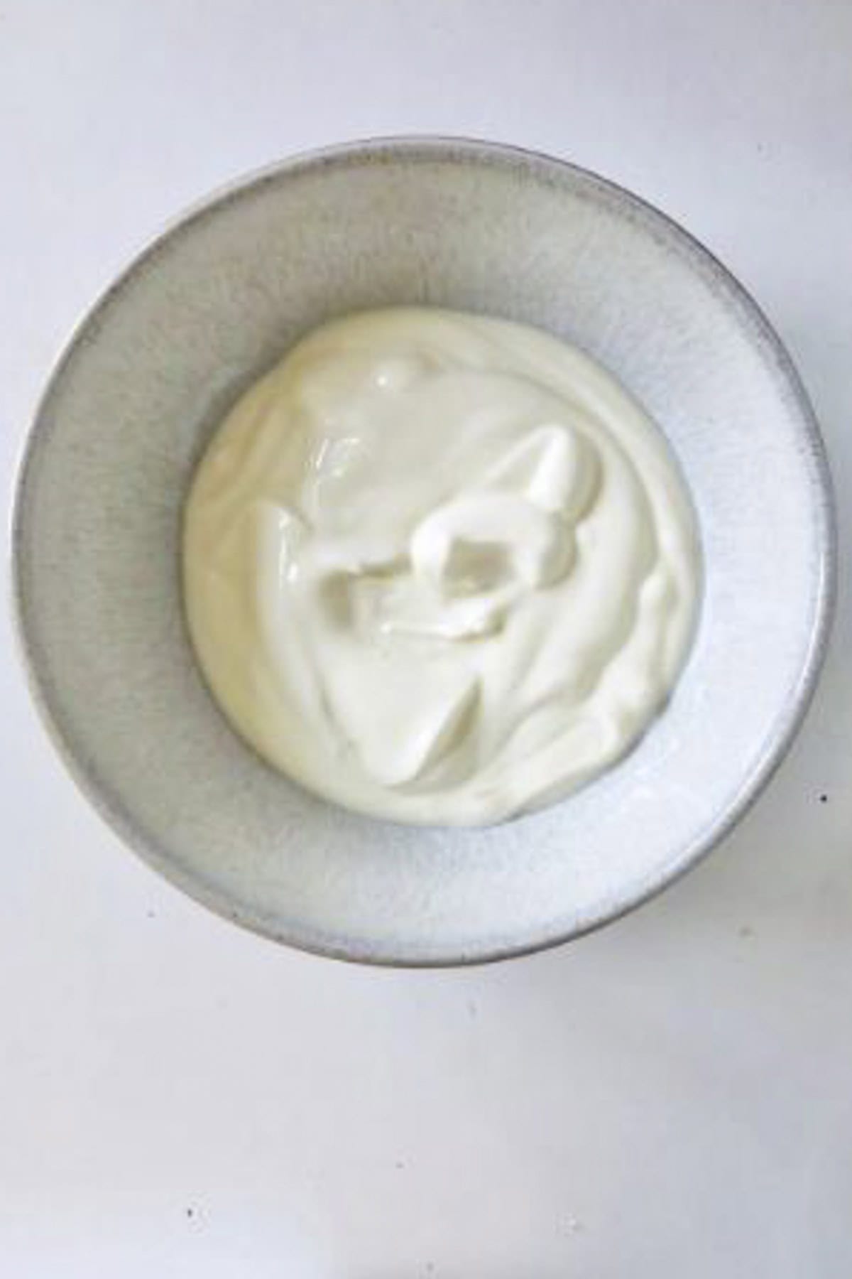 plain yogurt in a bowl.