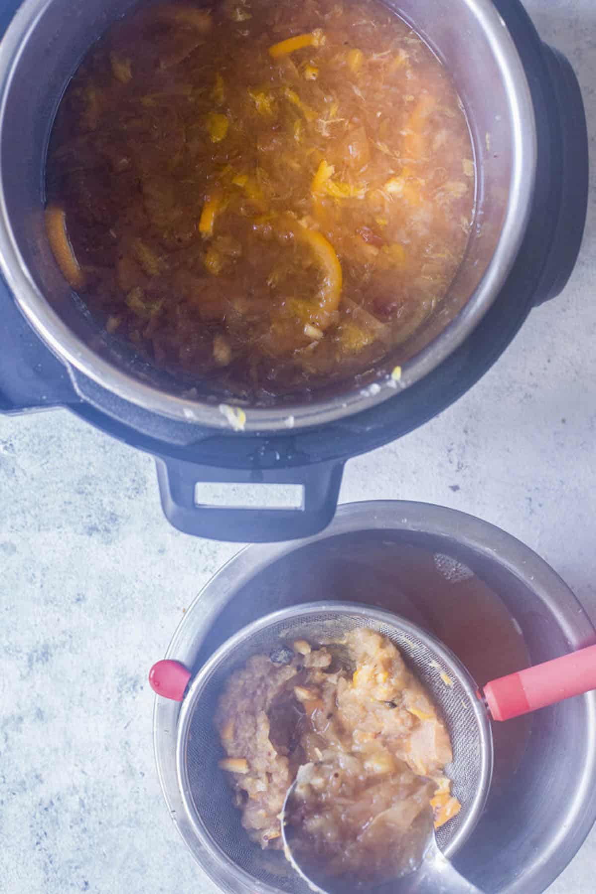 strain the apple cider.