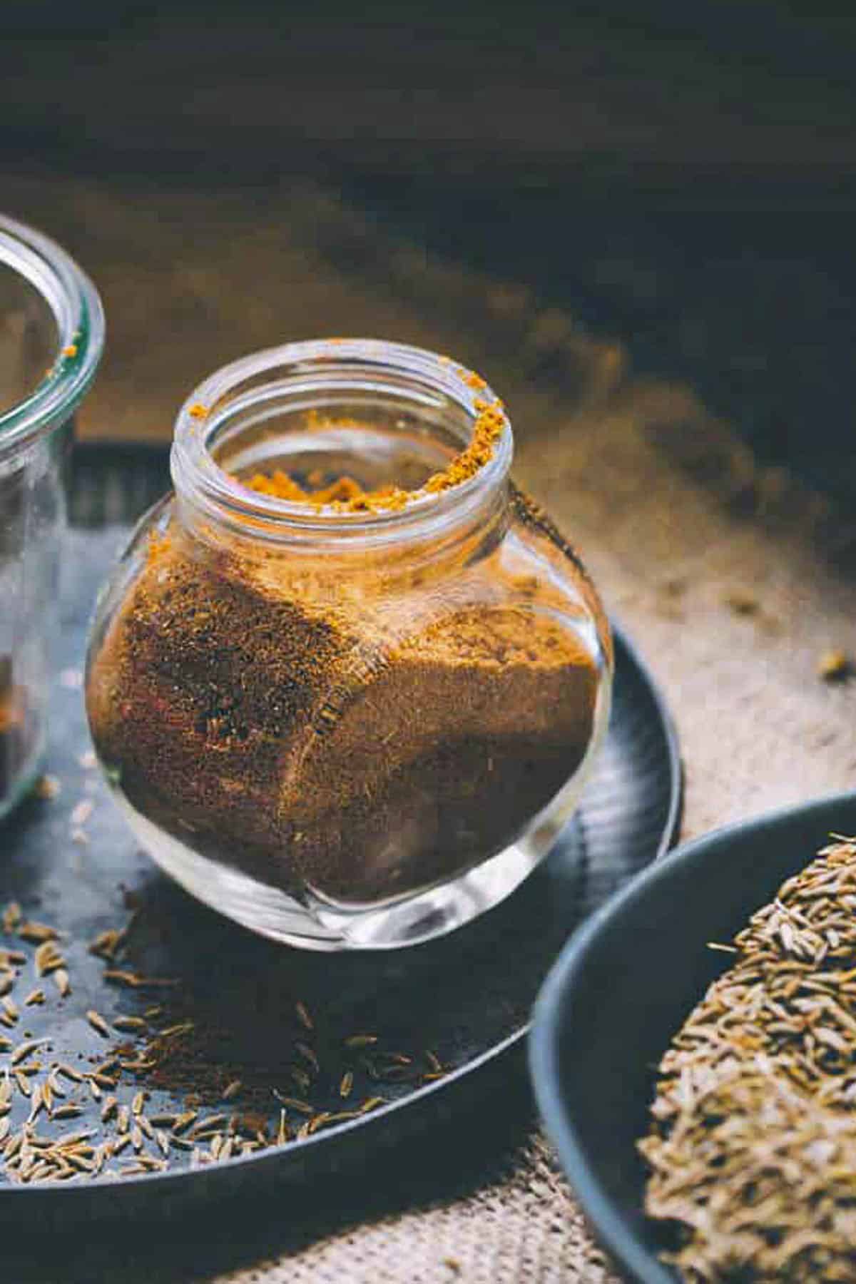 cumin powder in a bottle.