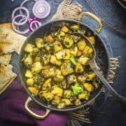 potato and fenugreek leaves stir fry.
