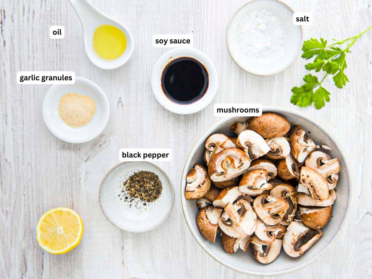 ingredients for air fried mushrooms