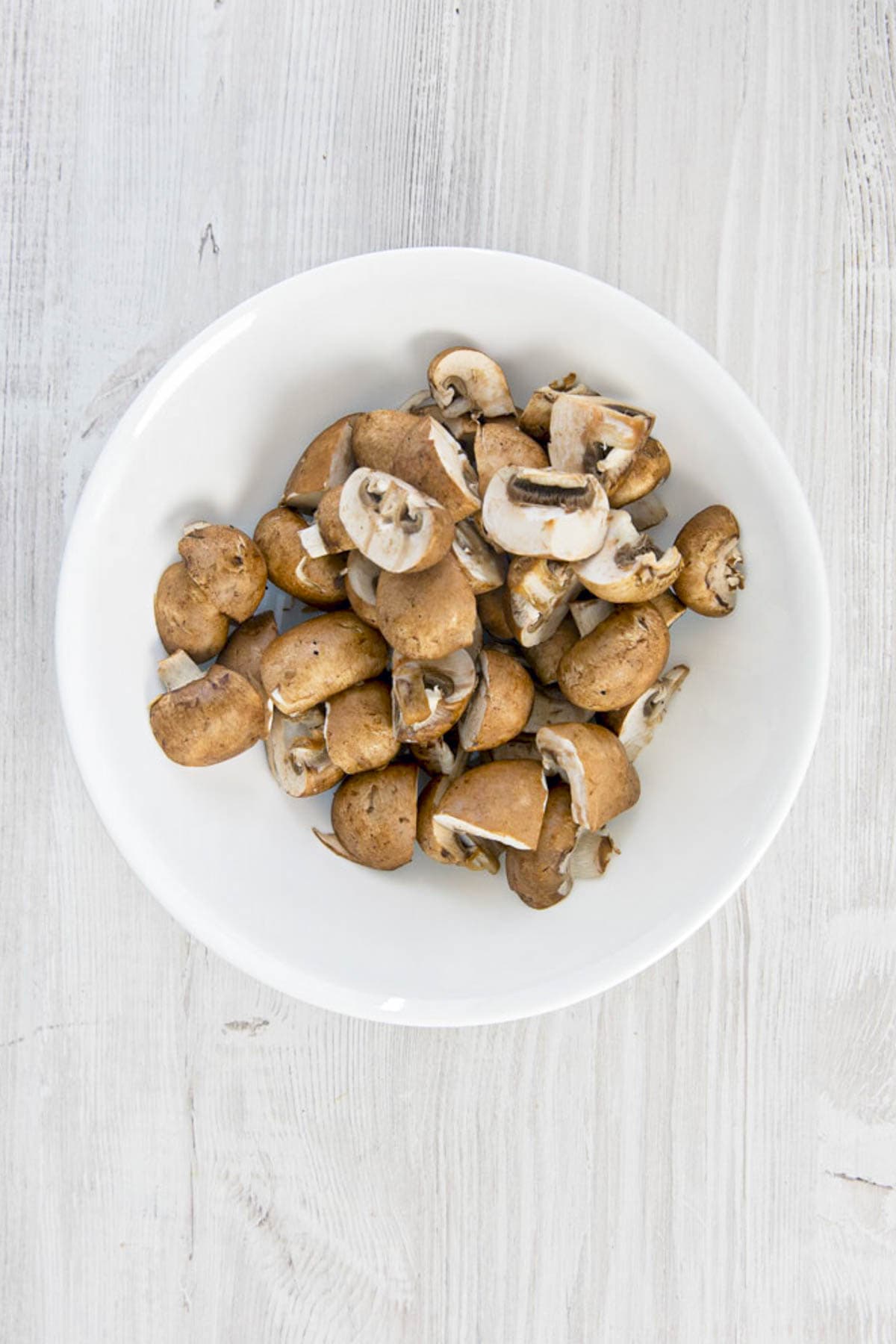 sliced mushrooms in a bowl.