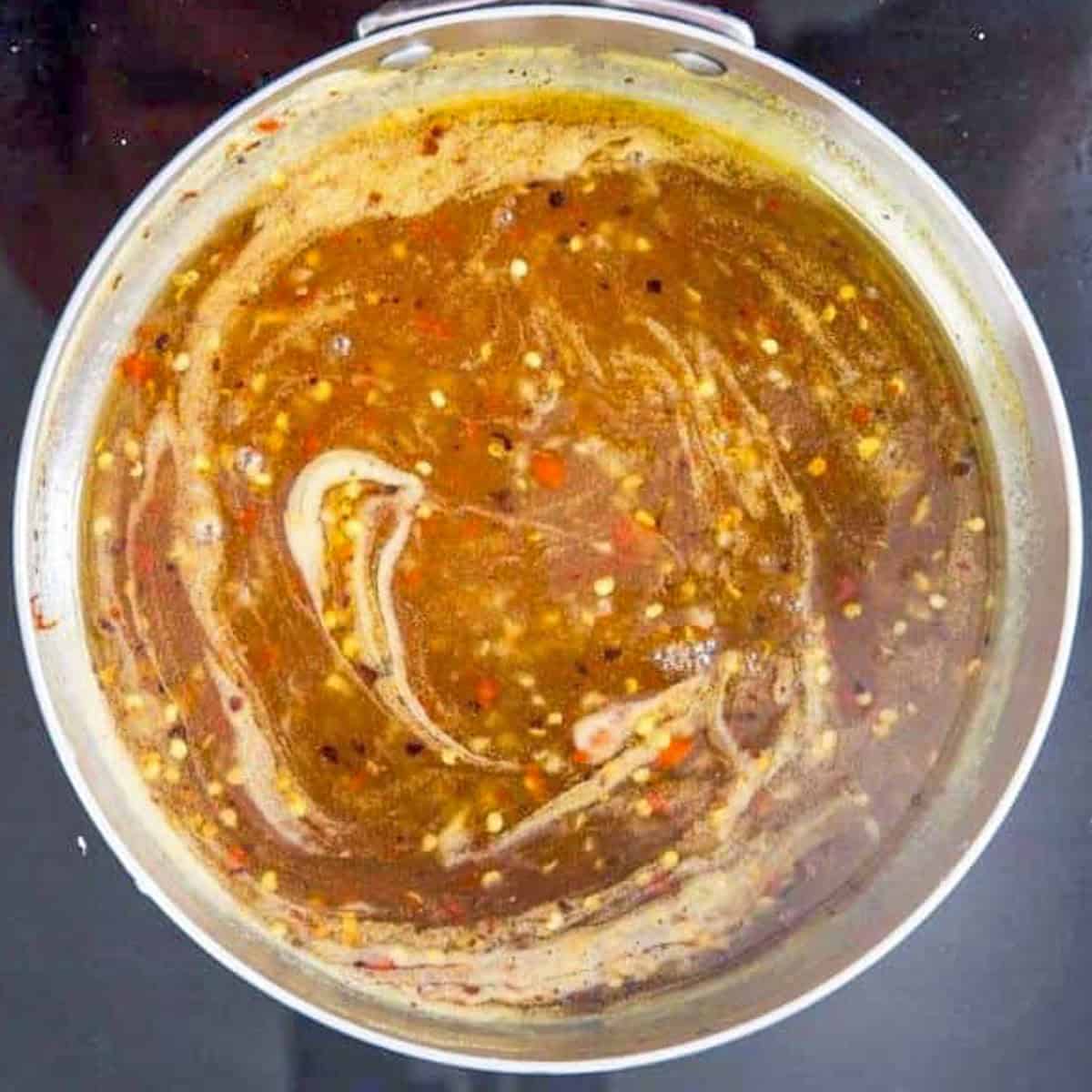 cooling the pineapple chilli sauce.