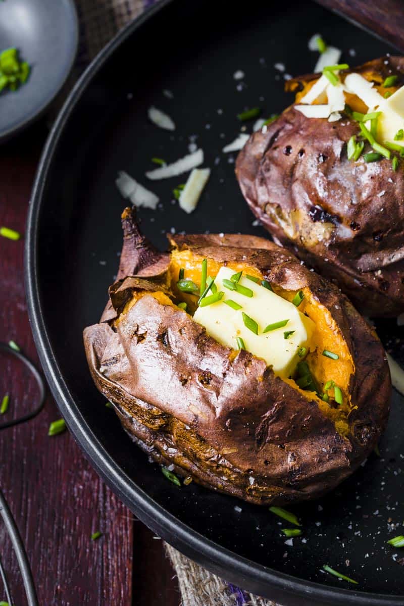 perfectly baked sweet potato in air fryer