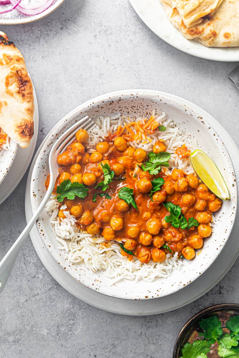 One pan Vegan Coconut Chickpeas Curry