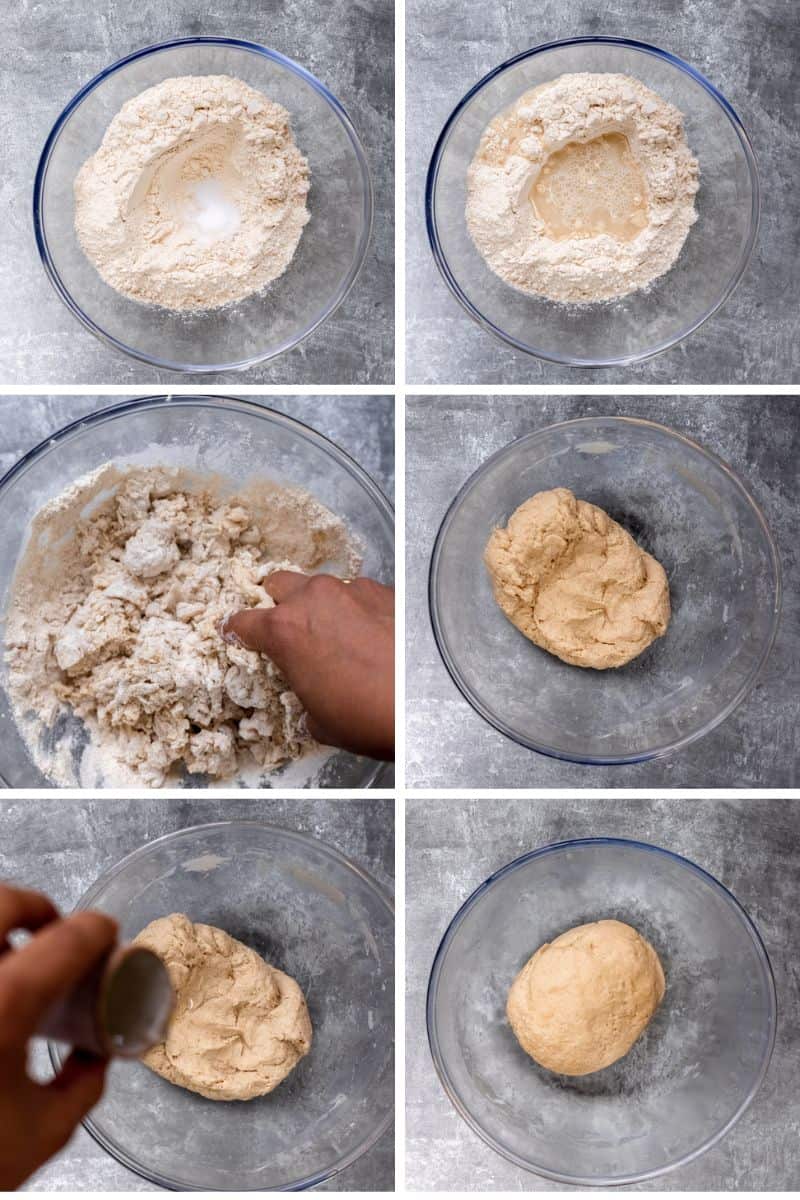 chapati dough in the making.