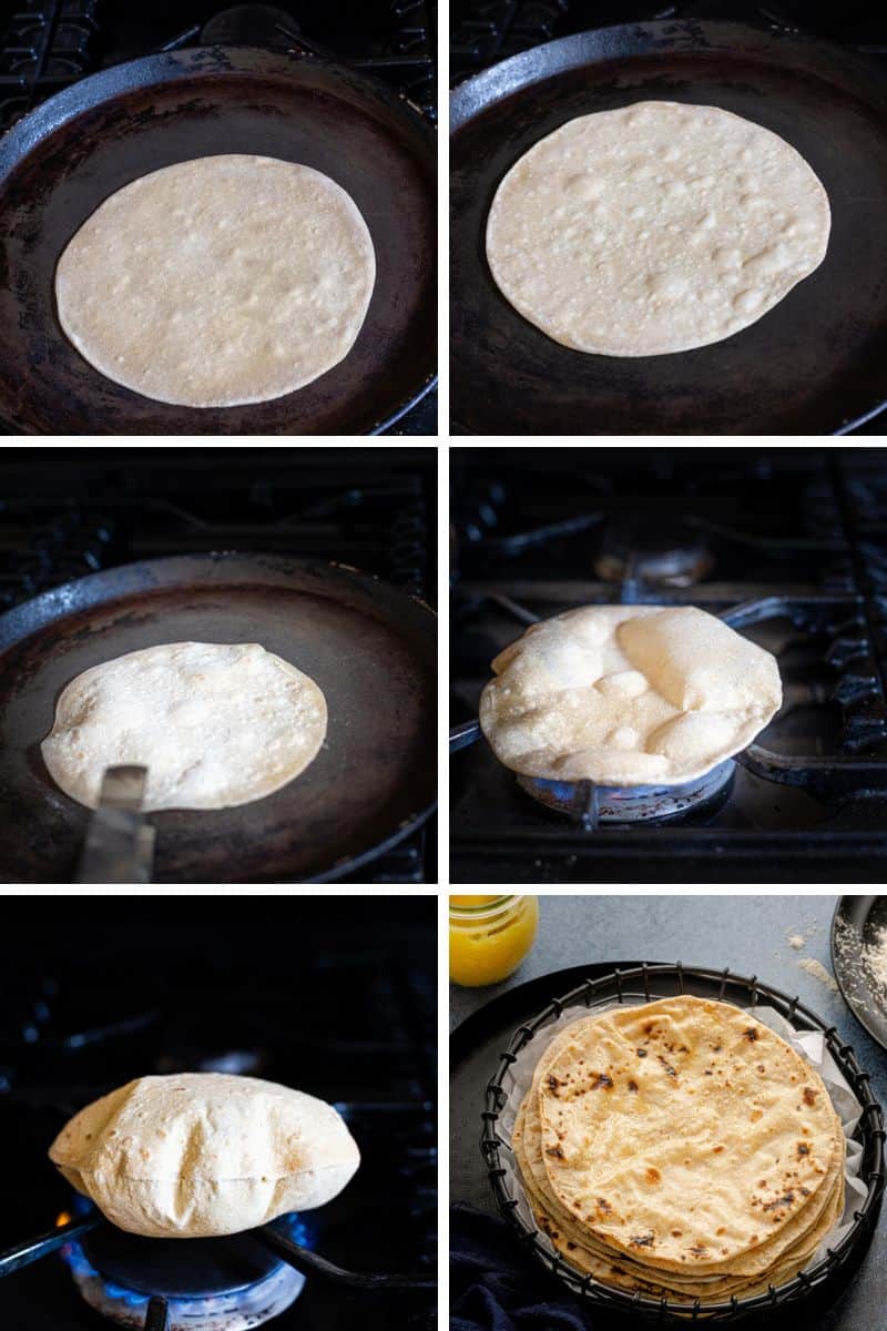 cook the chapati on the direct flame.