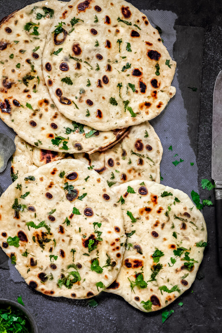 Garlic Naan without Yeast - Sandhya's Kitchen