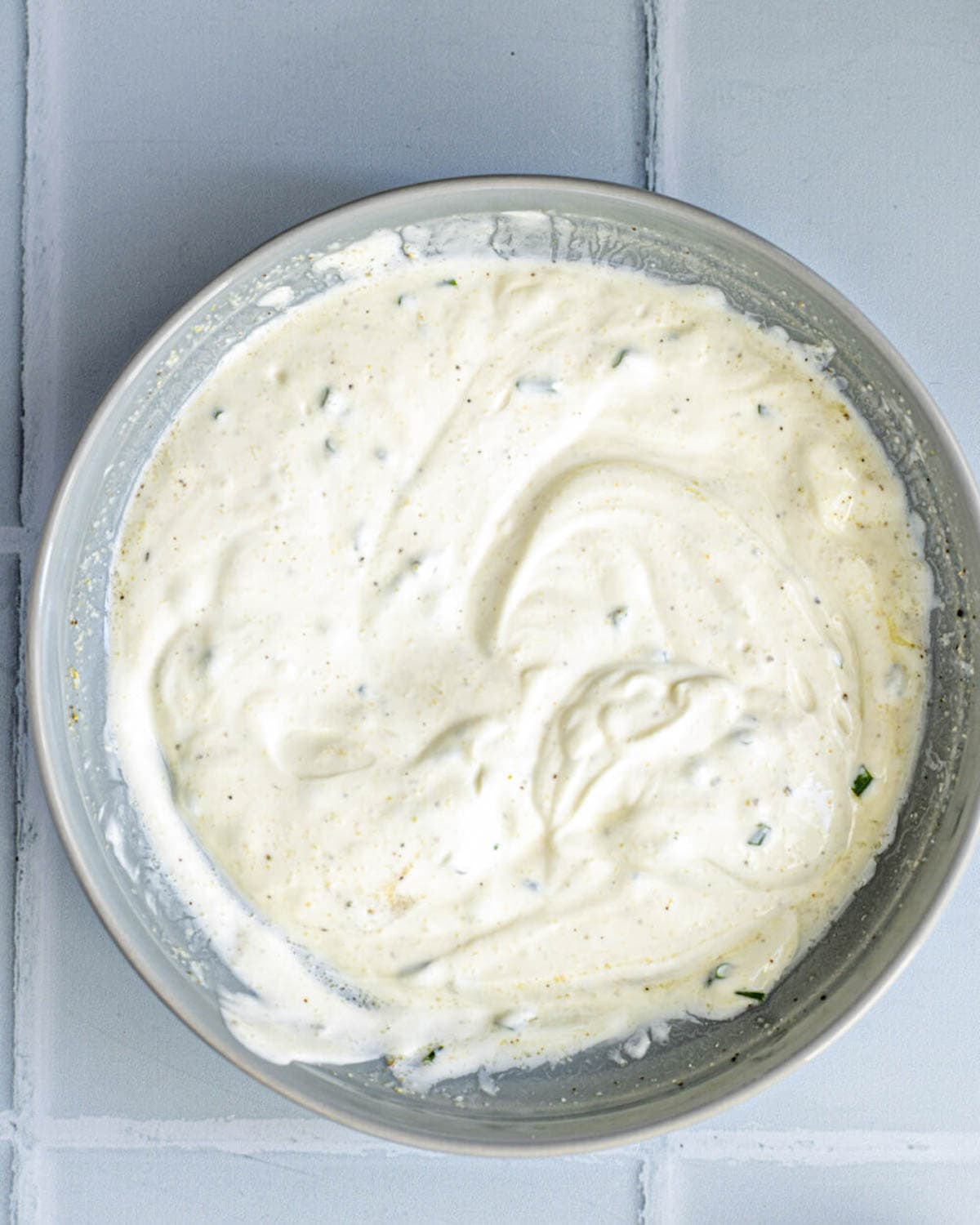 combine the ingredients for sour cream in a bowl.