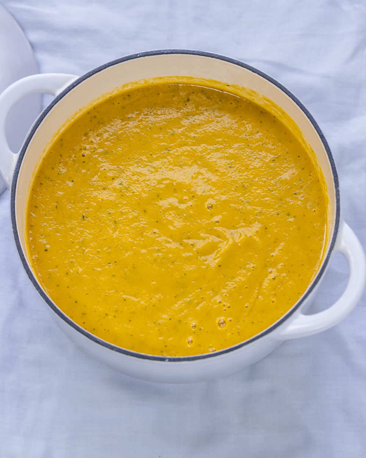smooth and creamy blended carrot soup.