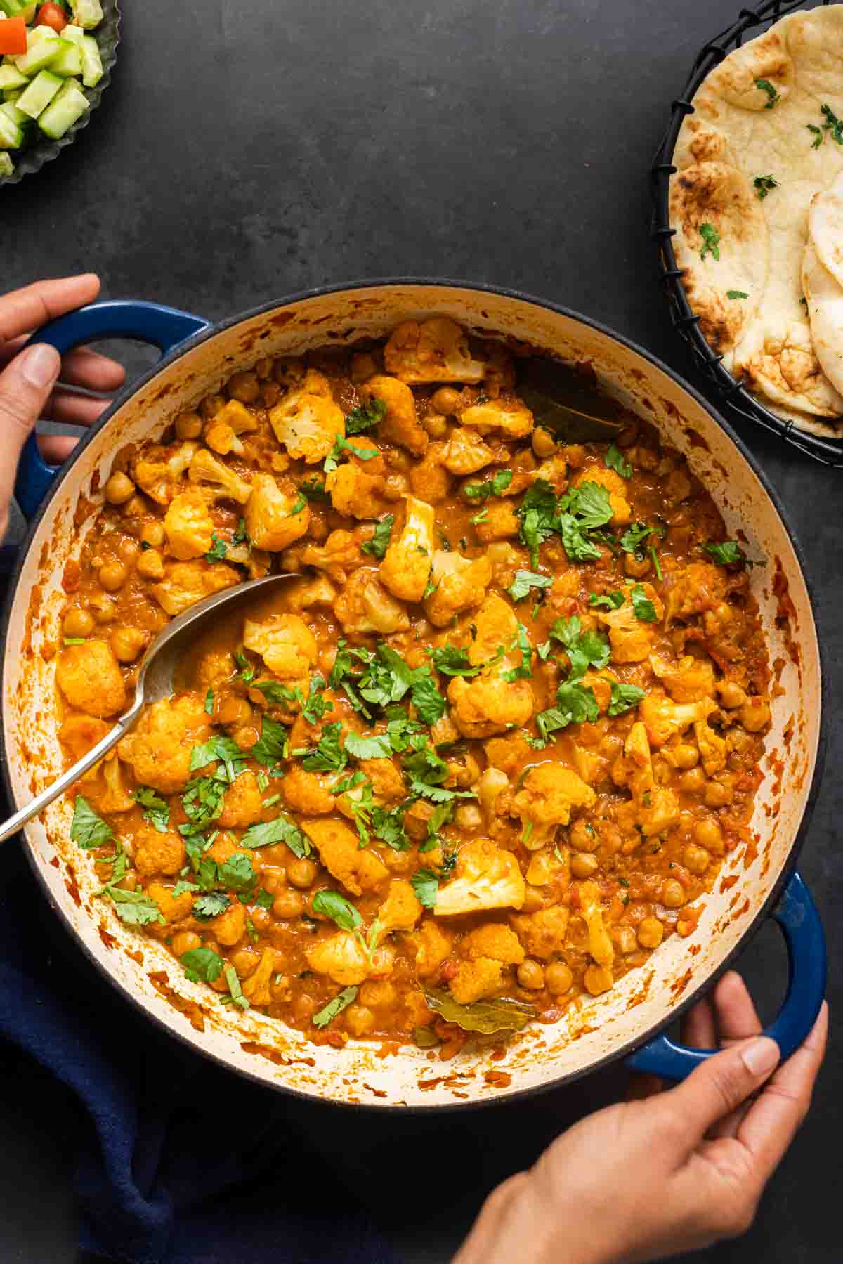 Easy Cauliflower Chickpea Curry - Sandhya's Kitchen