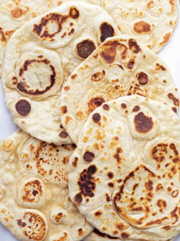 yogurt flatbreads served on a board