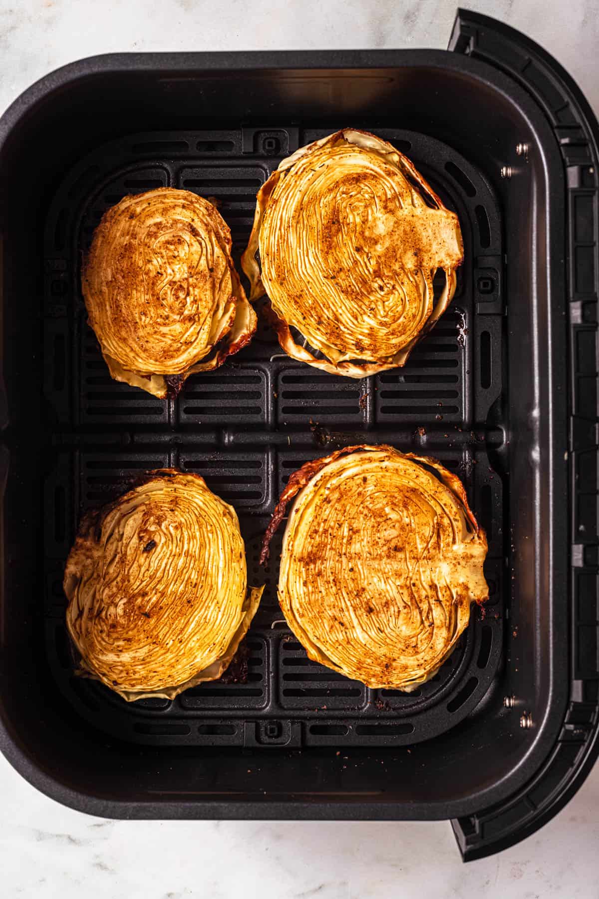 roasted air fryer cabbage steaks.