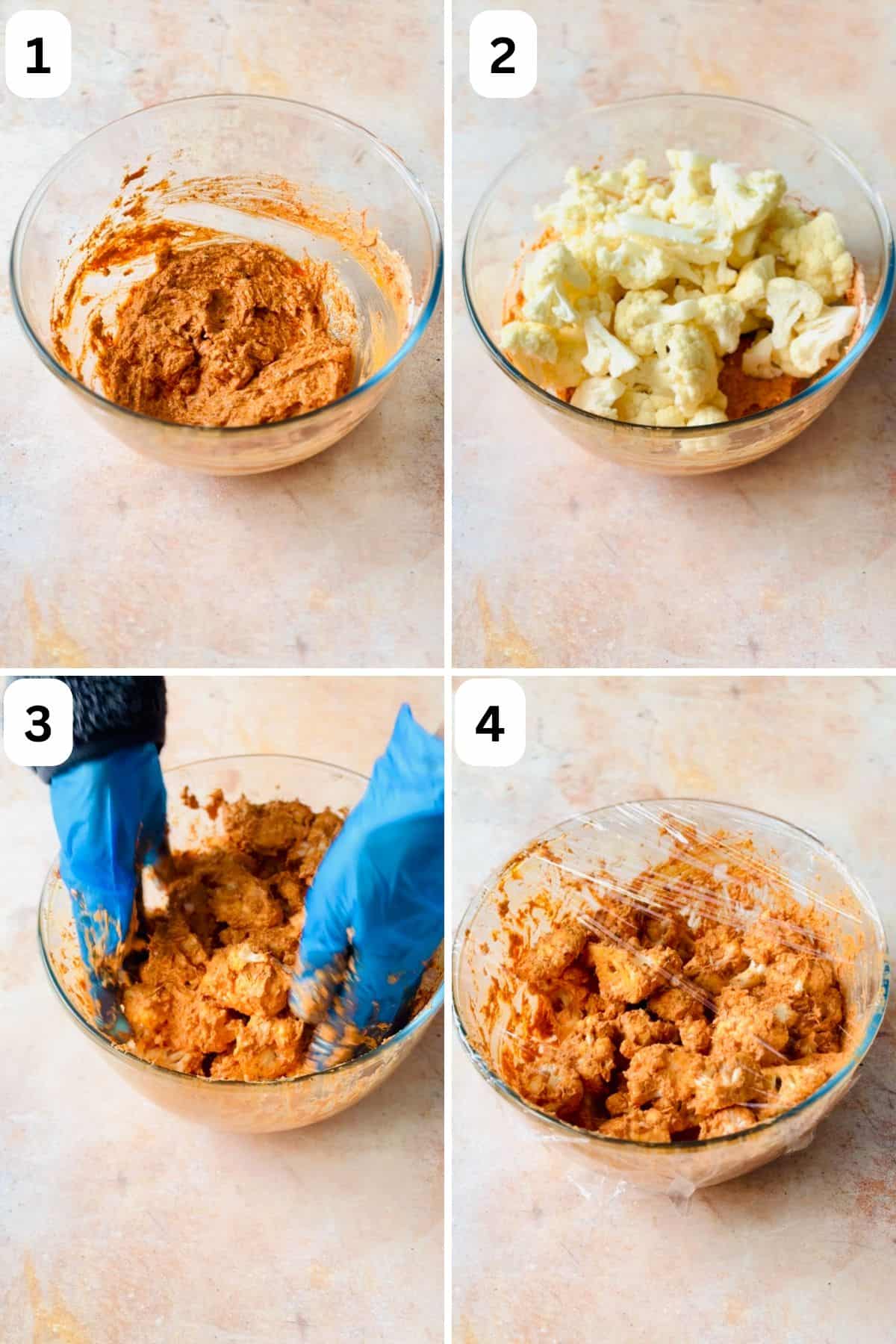 tandoori gobi marinating