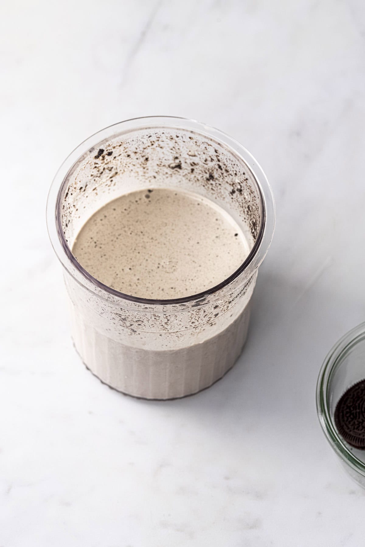 oreo milkshake in ninja creami pint tub.