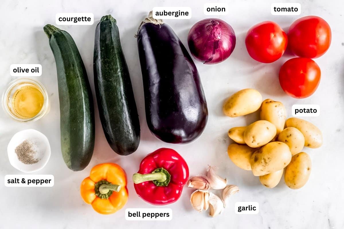 ingredients to make summer traybake.