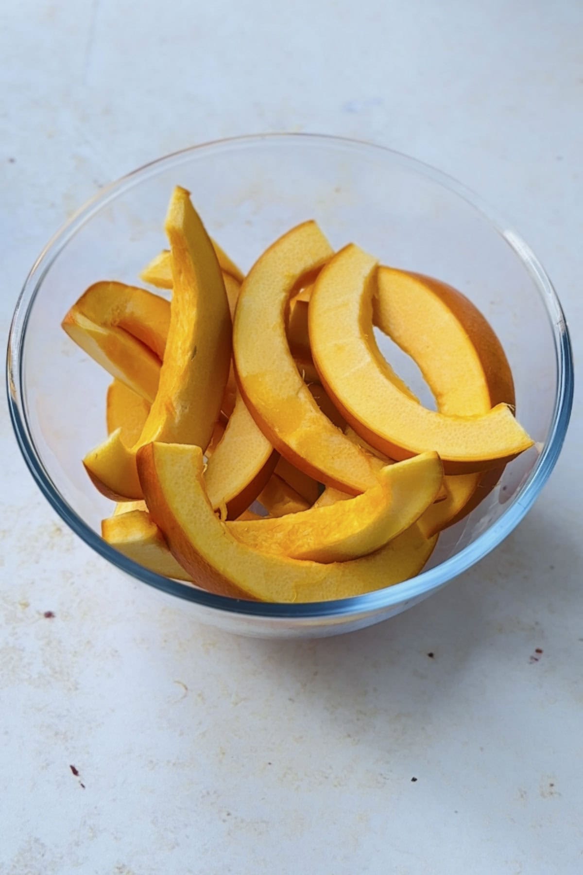 pumpkin slices in a bowl.