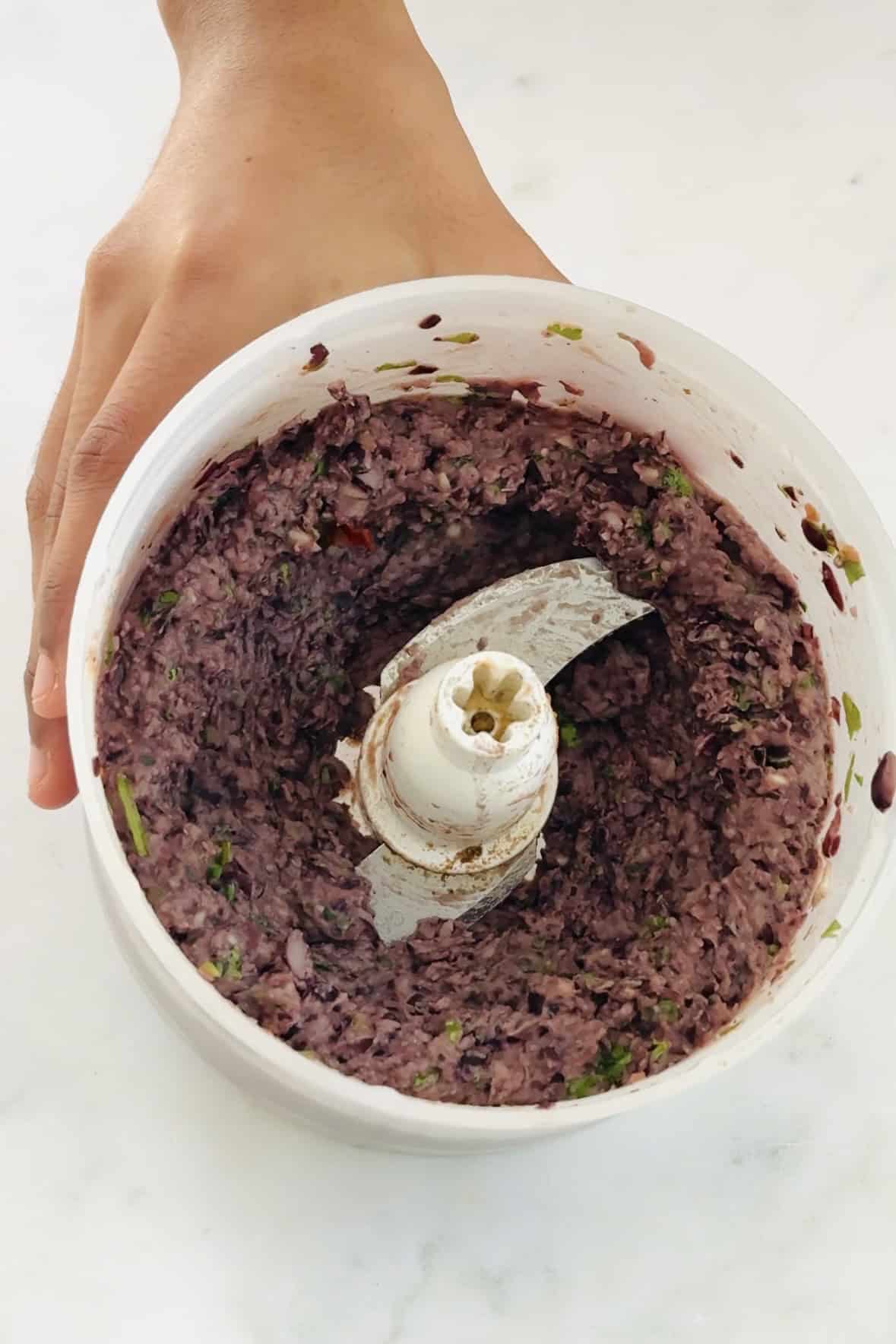 chunky and creamy food processor black bean dip.