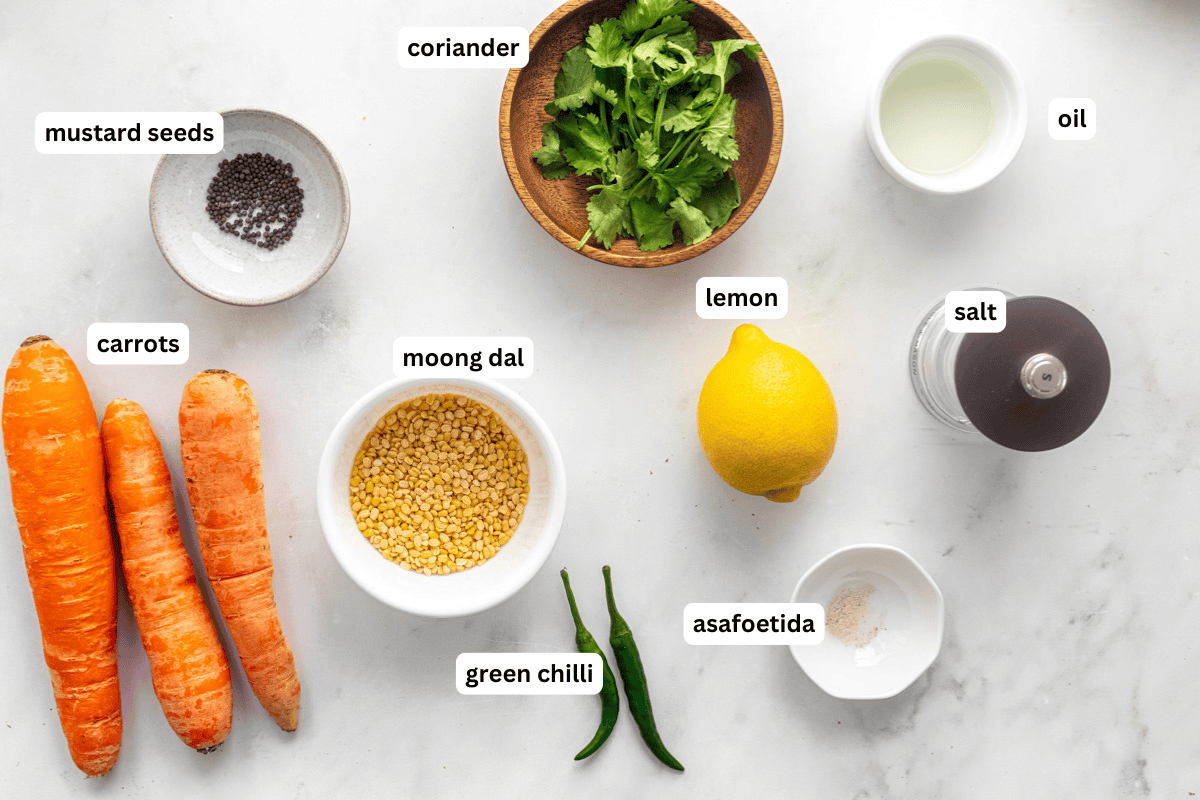 ingredients to make kosambari salad.