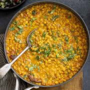 chana dal in a pan
