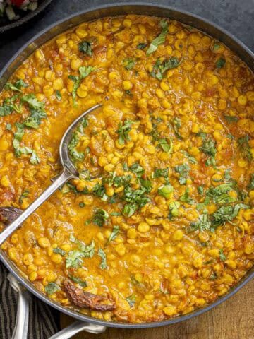 chana dal in a pan